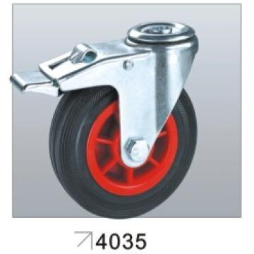 Rubber Castor with PP Core, Roller Bearing