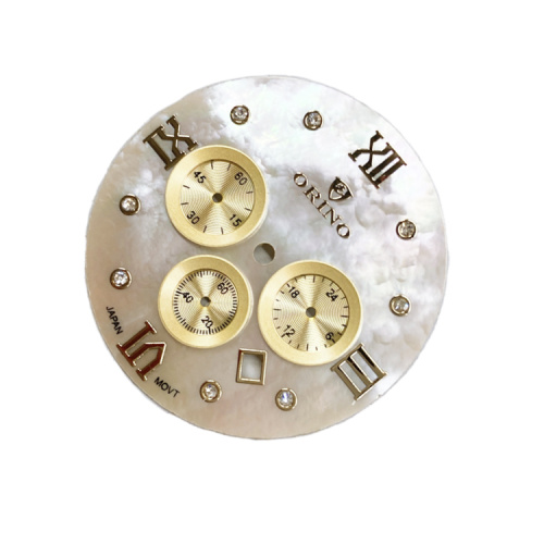 Índice de diamantes aplicado en la dial de la dial de la trapeación blanca para el reloj