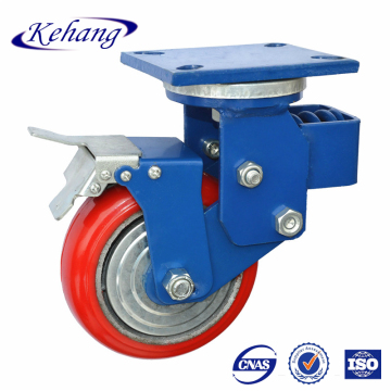 medium duty pu caster wheel 125mm double brake shock absorbing casters roller caster wheel