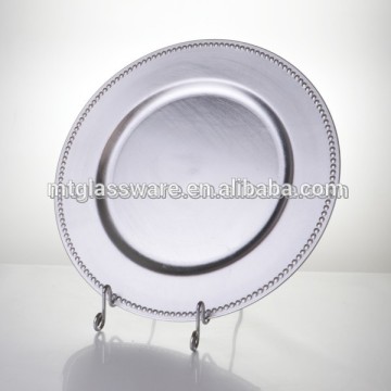 FDA,PP,Eco-friendly 33cm silver plastic disposable charger plate                        
                                                Quality Choice
