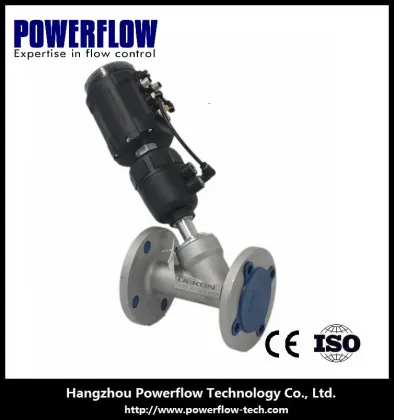 Angle seat control valve with smart valve positioner