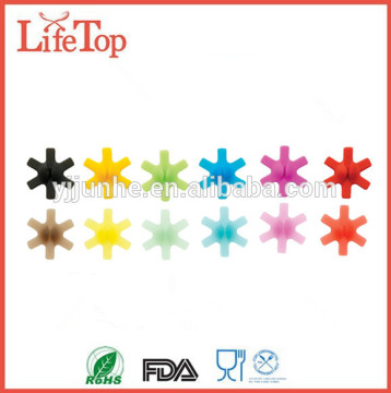 Features 12 Colorful Star-burst Glass Markers Drink Markers