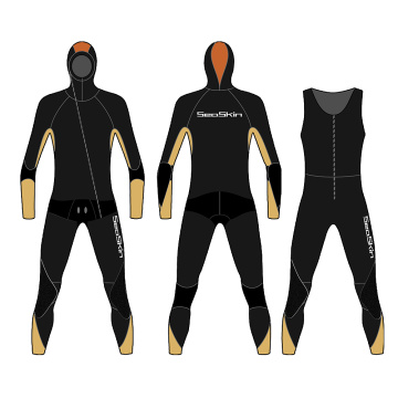 Seaskin Mens 2-Pieces Diving Wetsuits with Long John