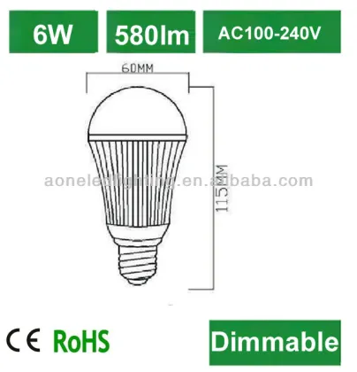 2014 new design 6W led light bulb E27 bulb lighting