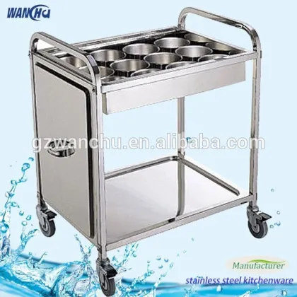 Manufacturer kitchen Stainless steel seasoning stuff cart/chafing dish/service cart equipment