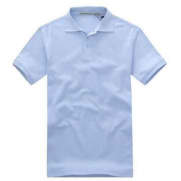 Men's Polo Shirts in Sky Blue, Various Prints are Available, Custom Logo and Brand Name are Welcome