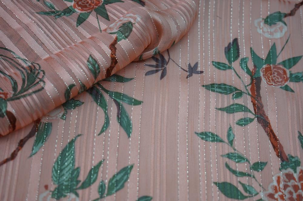 Chiffon Satin Stripe Dobby Weave Fabric