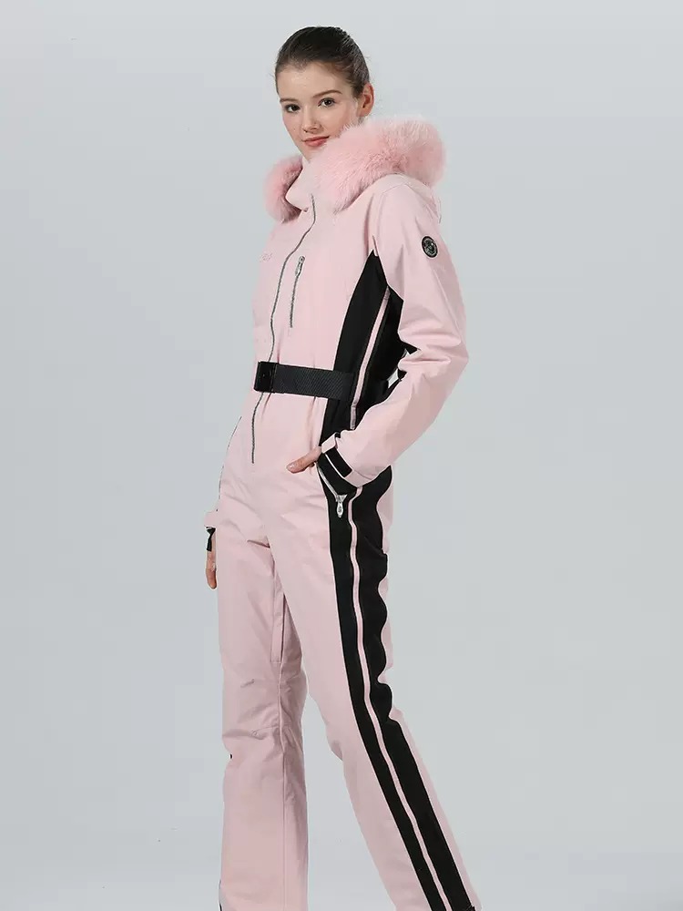 Two-sheet Slim Fit Cotton One-piece Ski Suit