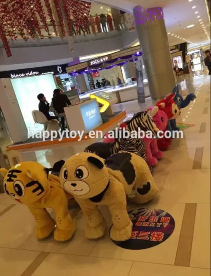Plush electric tiger animal scooter & bear animal kiddie car for children in mall