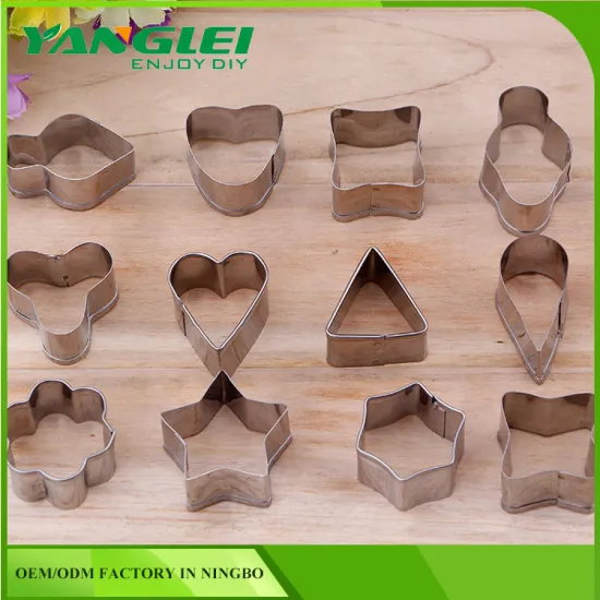 12 Pcs Stainless Steel Cookie Sugar Biscuit Cutters Mould Mold DIY Baking Tool