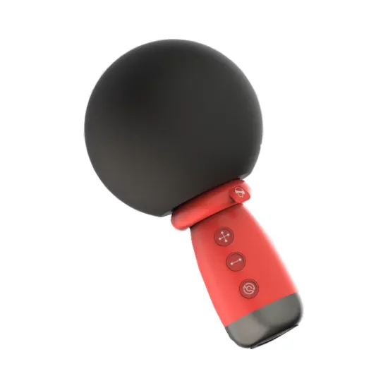 Portable Wireless KTV Karaoke Microphone: Red Pomegranate Sponge