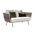 Sektion im Freien Aluminium Seil Wicker Garden Stuhl Sofa Set Set