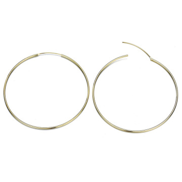 Simple Gold-Plated Stainless Steel Hoop Earrings - Wholesale Jewelry 70x70mm