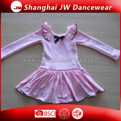 Wholesale gymnastic leotard children pink long sleeve leotard with skirt                        
                                                                                Supplier's Choice