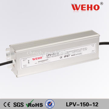 WEHO smaller metal case smps IP67 waterproof 12v 12.5a 150w switching power supply
