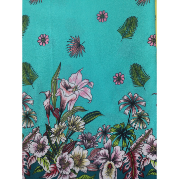 Border Flower Polyester Bubble Chiffon Printing Fabric