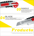 Υψηλής ποιότητας Sharp 18mm Blade Cutter Knife Safety Knife με 5 τμχ SK5 Blade OEM Support