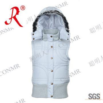 Women's Winter Padding Vest, Body Warmer with Hood (Qf-806)