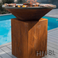 Wood Burning Corten Outdoor Barbecue