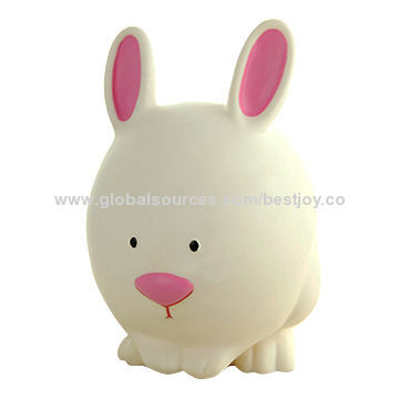 Customized Rabbit-shaped Coin Box, Made of Eco-friendly PVC with Creative Design