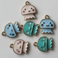 Cartoon Alloy Sea Animal Pendants Artificial Enamel Jellyfish Charms DIY Key Chain Ornament Earring Necklace Jewelry Supply