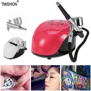 Airbrush Tattoo Kit with Compressor Body Art Tattoo Nail Painting Mini Spray Makeup Gun Kit Paint Tattoo Airbrush for Nails Art