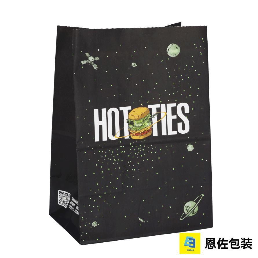 সৃজনশীল ডিজাইন সহ স্পেস অ্যাডভেঞ্চার ফাস্ট ফুড ব্যাগ