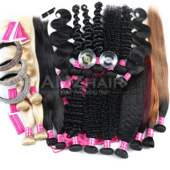 Double Drawn Human Hair Extension Bundles Vendor Wholesale AMZHAIR Malaysian Virgin Donor Cuticle Aligned Hair Weave Bundle Deal