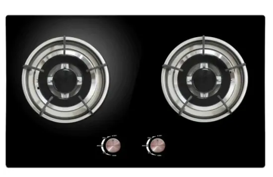 2 Burners Glass Panel Built-in Gas Stove