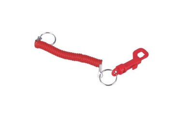 Decorative Red Pp And Pvc Promotional Keychains With Spiral Cord 30584
