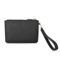 Cosmetic Purse Vegan Leather Black Essential Leather Clutch