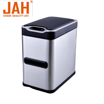 Jradse Cestino con Sensore di Movimento, 2pcs 12L Bidone Automatico per Bagno con Coperchio Cestino Spazzatura Intelligente Senza Contatto per Camera Letto Bagno Toilette Cucina Ufficio