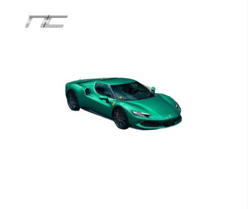 NC estilo Kits de corpo de fibra de carbono seco para Ferrari 296 - Lips dianteiros, saias laterais, difusor traseiro