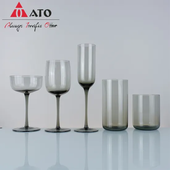 Handmade Grey crystal wine glassware goblet for banquet
