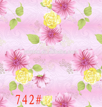 2016 Newest 100% cotton Silver Powder Floral Downproof Fabric