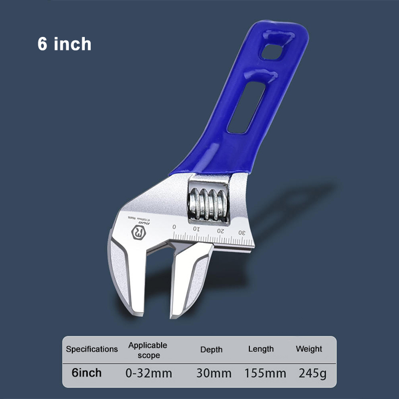 Spot wholesale plastic adjustable wrench large open spanner light pipe live dual-use bathroom wrench short handle With a wrench