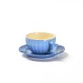 Striped Blue coffee espresso cup and saucer set