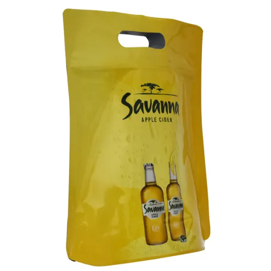 Special shaped bag for beer drinks with handle