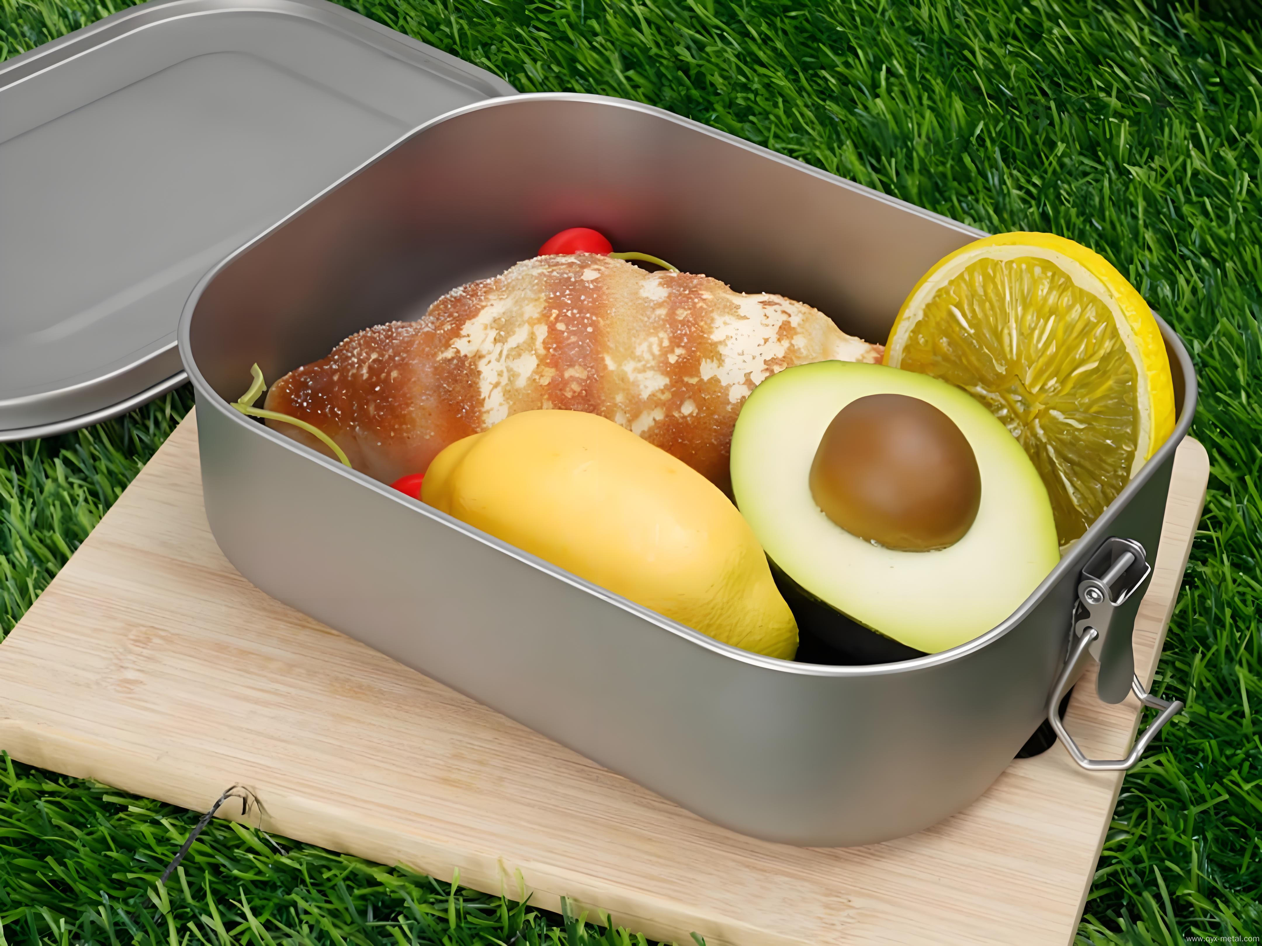 Outdoor Pure Titanium Portable Full Sandblasted Lunch box