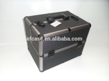 HOT SELLING ALUMINUM BEAUTY CASE WITH 6 MOVABLE PP TRAYS AND HANDLE
