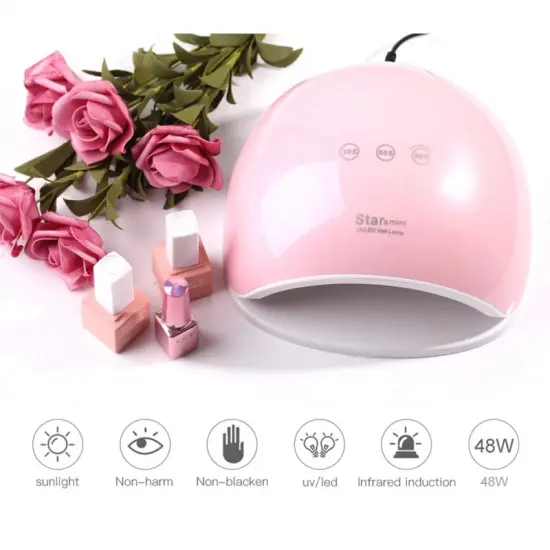 48W Nail Lamp Nail Dryer 21Pcs Leds UV LED Gel Smart Quick-drying 30s/60s/90s Timing Induction Nail Polish Glue Baking Lamp
