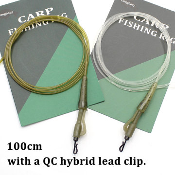 100cm Carp Fishing Fluorocarbon Line Kit with QC Hybrid Clip