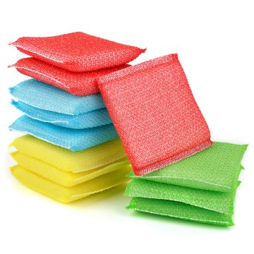 Long-Lasting BONNO Nylon Cleaning Scrub Pad: Versatile Dishwashing and Cleaning Sponge for Kitchen and Bathroom