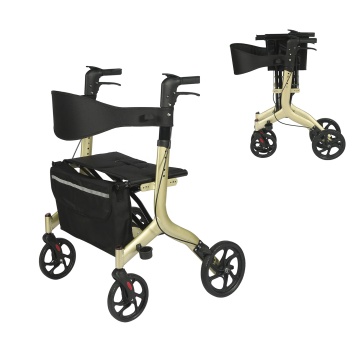 Heavy-Duty Aluminum Rollator mobility aids with Wide Seat