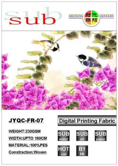 fire resistance dye sublimation fabrics for roll screen