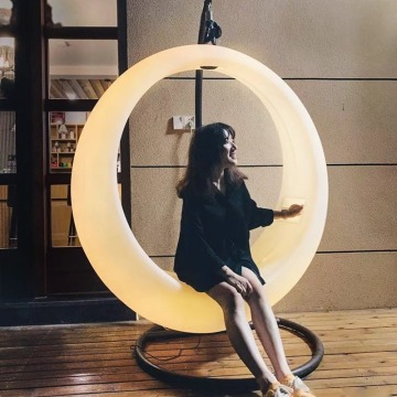 Moon Shaped Patio Swings: Solar-Powered Glowing Crescent Swing Chair for Outdoor Gardens