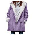 Invierno cálido sherpa forrado chaquetas para mujeres