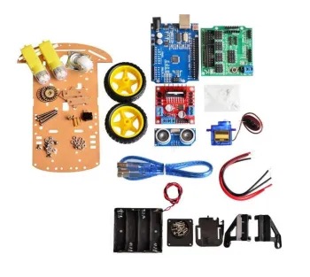 2WD Smart Robot Car Chassis Kit with Speed Encoder and Ultrasonic Module