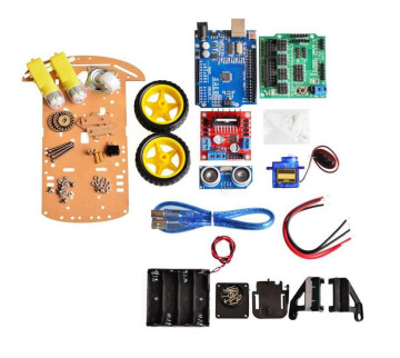 Kit de châssis de voiture Smart Robot 2WD avec encodeur de vitesse et module à ultrasons
