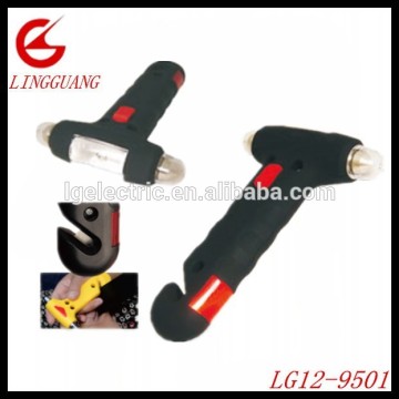 3 in 1 Car Emergency Hammer Belt Cutter LED Flashlight Safety Escape Tool